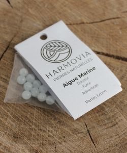 Perles Aigue Marine 6mm sur fil 40cm, 1 part